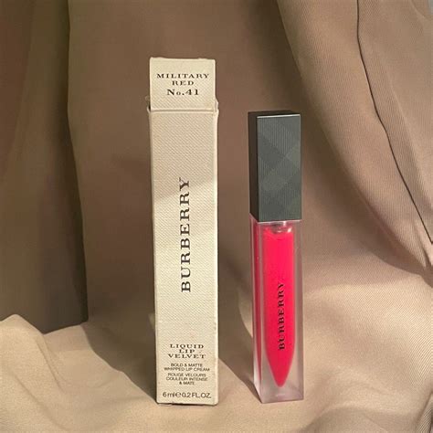 burberry liquid lip velvet military red|Burberry kisses hydrating lip colour.